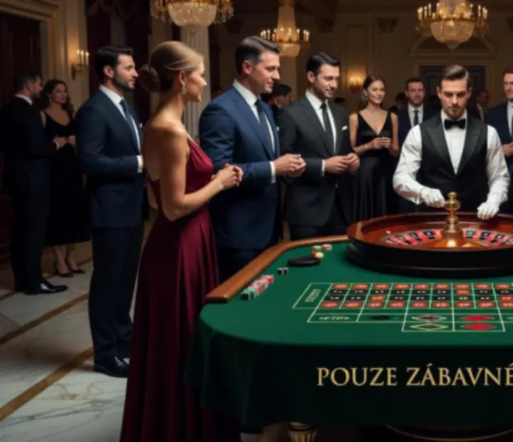 Ruletový stůl připravený na večerní zábavnou casino akci